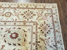 8' 8" X 11' Handmade Indian Floral Oriental Wool Rug Carpet Tea Washed Beige - Jewel Rugs