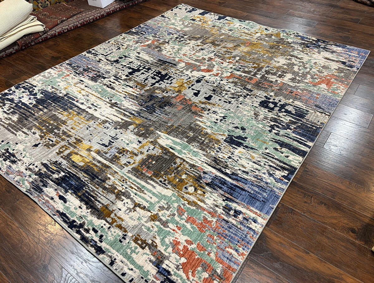Abstract Area Rug 8x10, Modern Multicolor Carpet, Living Room Rug, Bed ...