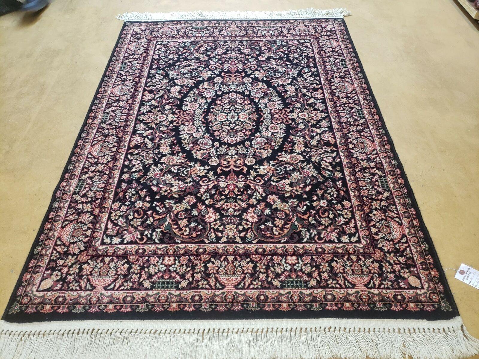 4' 1" X 5' 7" Karastan 500-1125 Black Savonnerie Wool Rug Belgium Kara Shah - Jewel Rugs