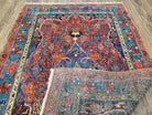 Antique Persian Bijar Rug, Red and Blue, Hand-Knotted, Wool, 3'8" x 5' 4" - Jewel Rugs