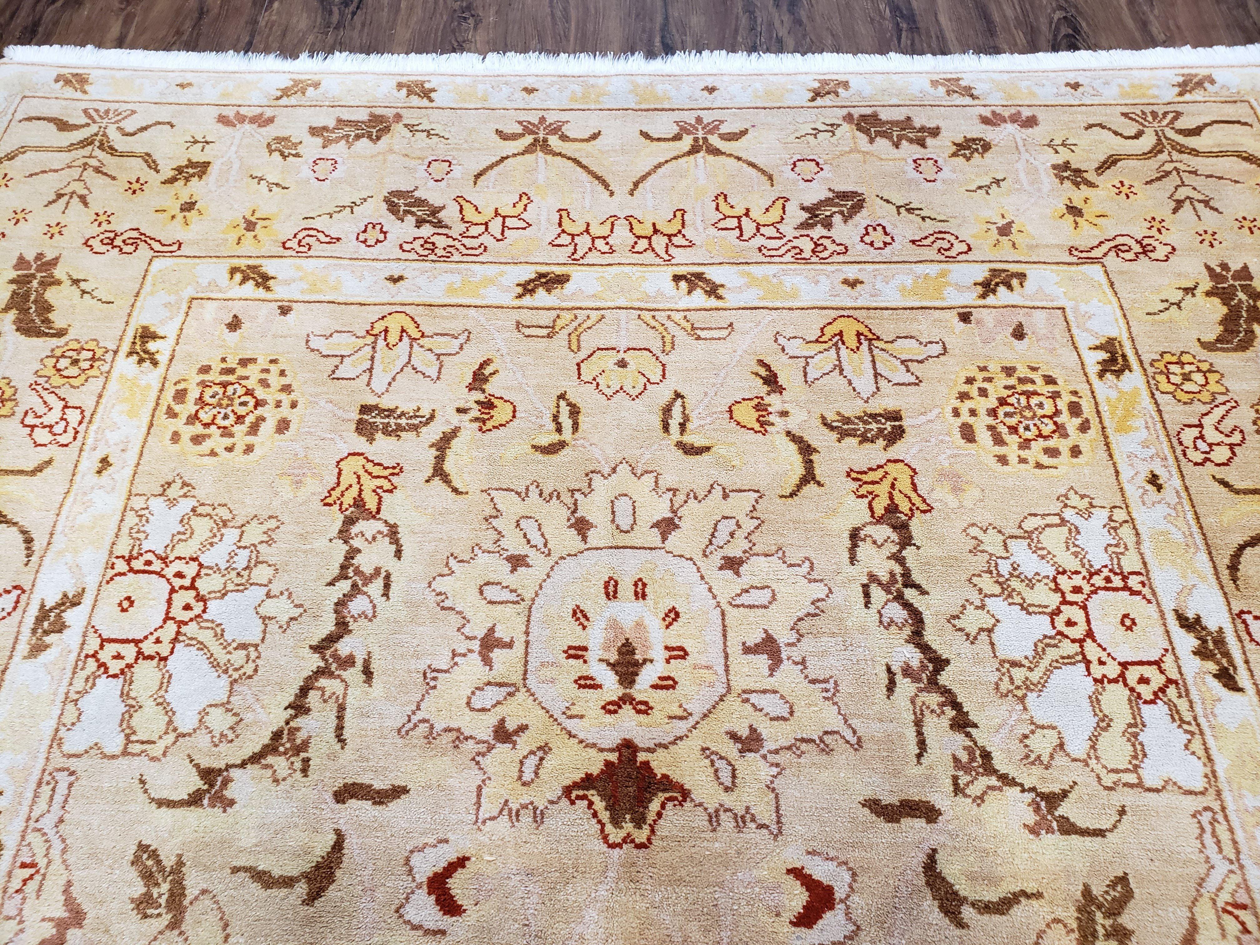 Vintage Turkish Oushak Area Rug 6x9, Wool Hand-Knotted - Jewel Rugs