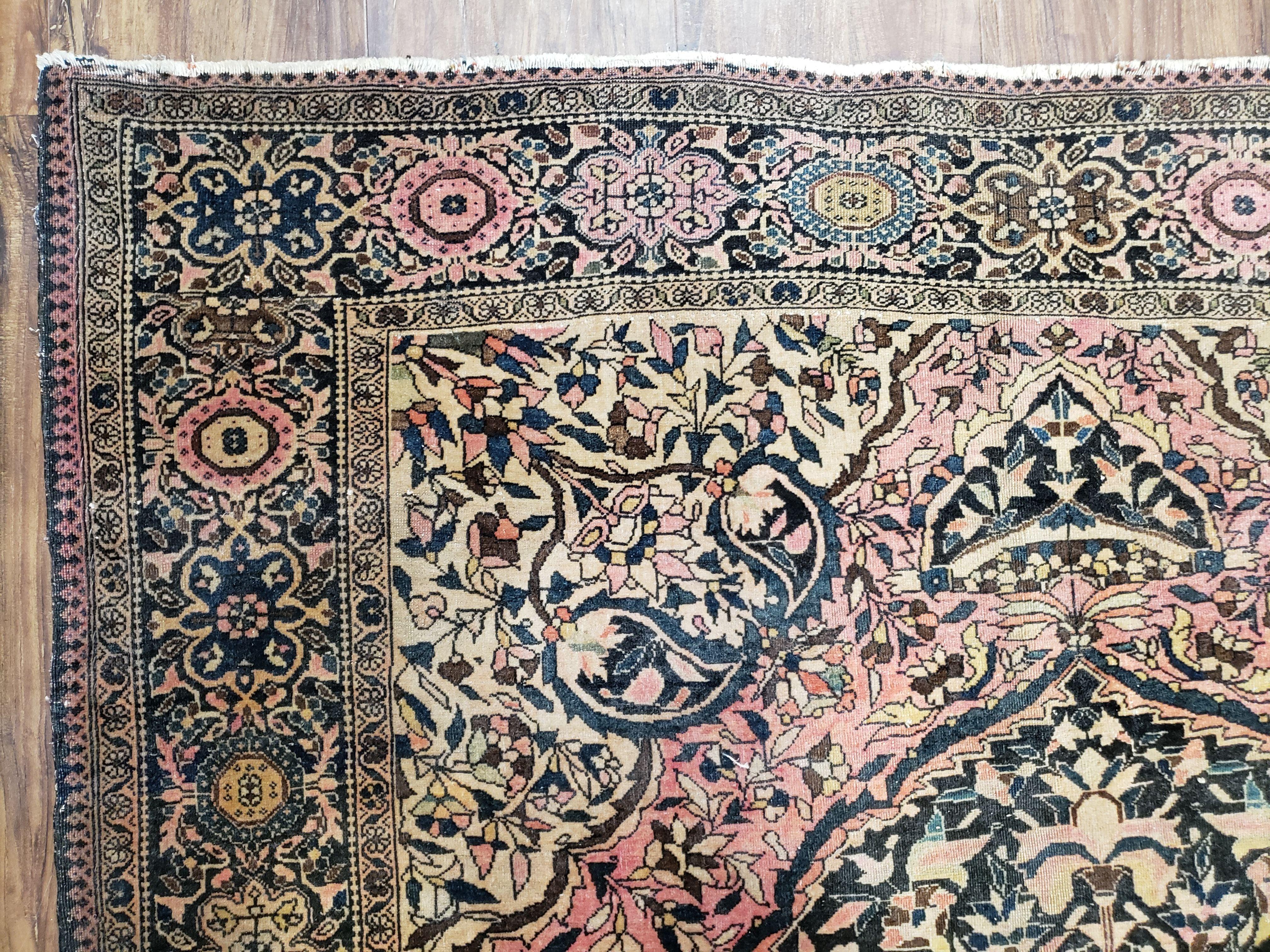 Antique Persian Farahan Rug, 4'1" x 6' 5" - Jewel Rugs