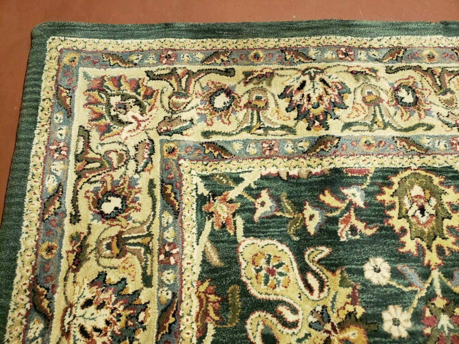 8' X 11' Vintage Hand Tufted India Agra Design Wool Rug Nice - Jewel Rugs