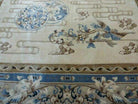 6' X 9' Vintage Hand Made Chinese Silk Rug PHOENIX Birds Flower Nice Beige/Ivory - Jewel Rugs