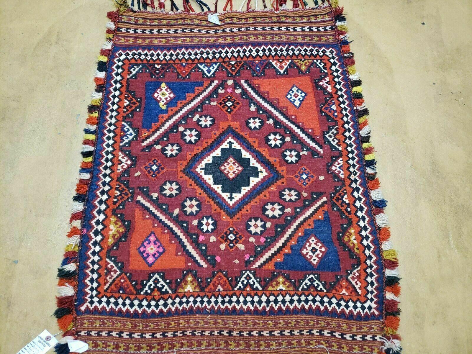 3' X 4' Antique Handmade Turkish Wool Kilim Rug Decorative Seat Cover - Jewel Rugs