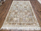 5x8 Top Quality Handmade Kashmir Silk Area Rug Paneled Four Season Garden Design - Jewel Rugs