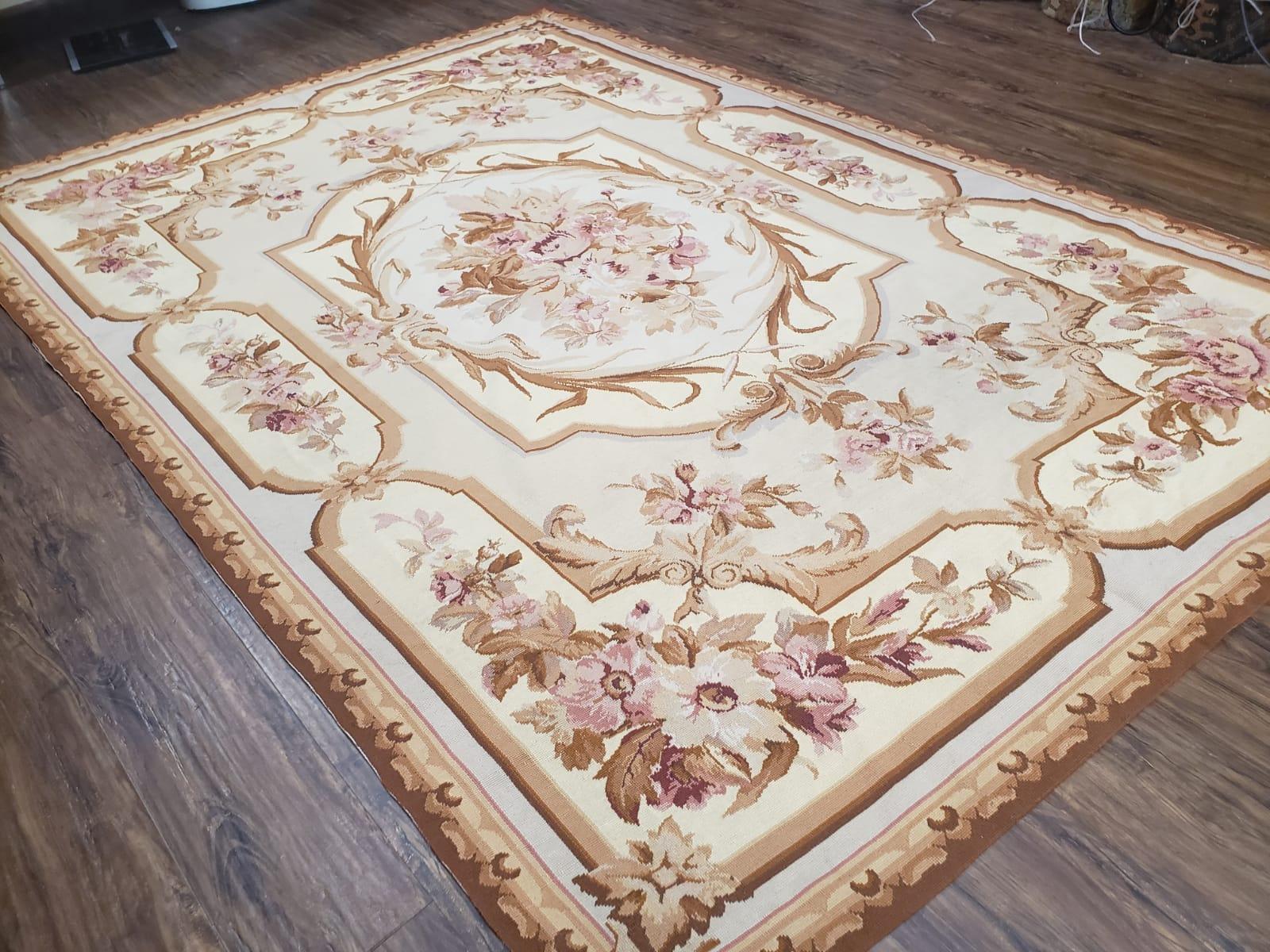 6' X 9' Handmade Aubusson Savonnerie Design Needlepoint Wool Rug - Jewel Rugs