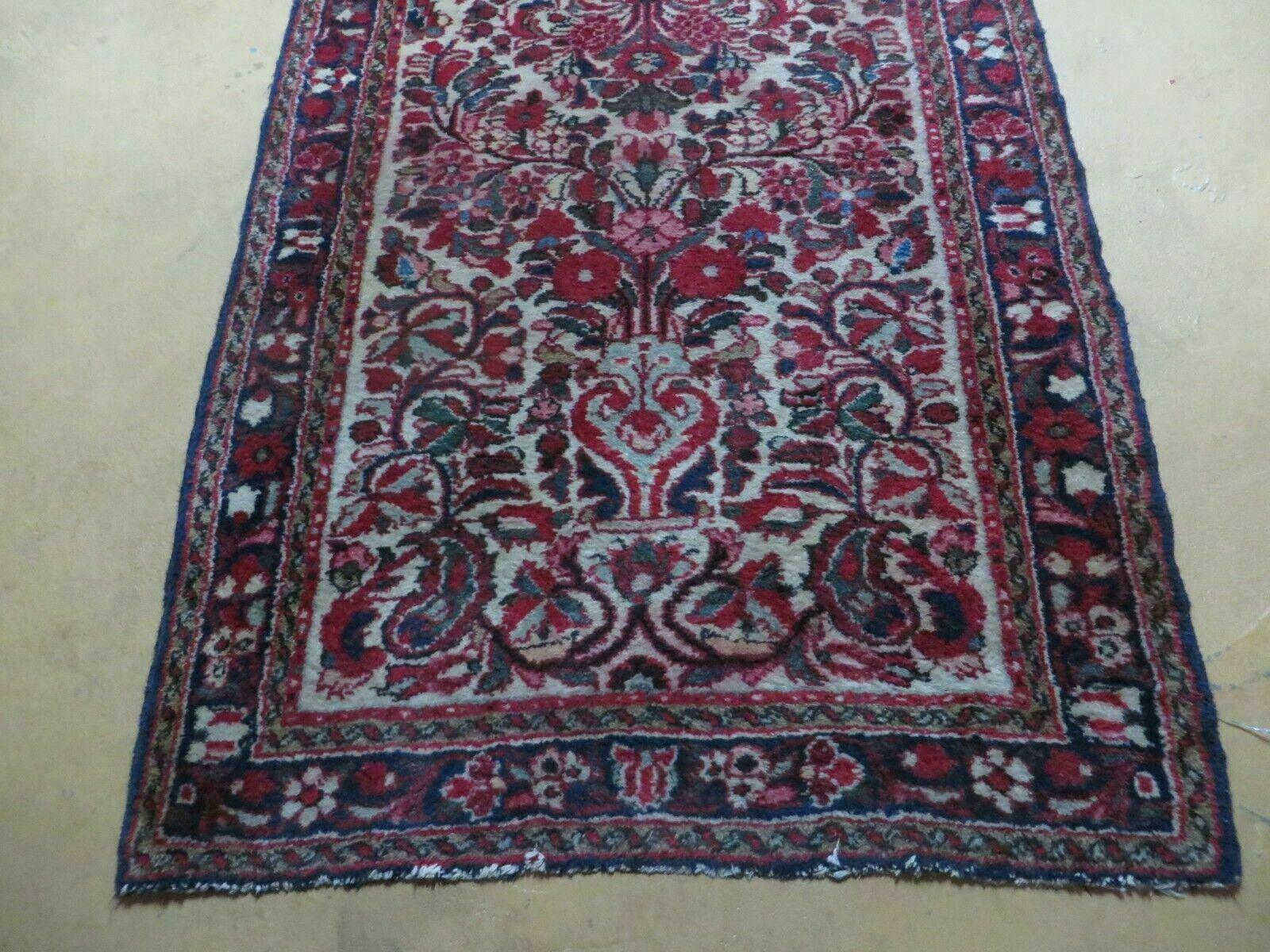 3' X 6' Antique Handmade India Floral Oriental Wool Rug Vegetable Dye Nice - Jewel Rugs