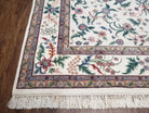 8x10 Handmade Floral Wool Rug Veg Dyes Indian Oriental Carpet Beige Hand-Knotted - Jewel Rugs