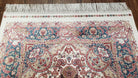 Small Silk Carpet, Medallion Rug, Very Fine, Persian Design, Silk-on-Silk, Oriental Accent Rug, Bamboo Silk, 2.5 x 4 ft, 2' 8" x 4' 1" - Jewel Rugs