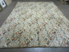 9' X 12' American Handmade Hooked Rug All Over Wool Rug Flowers Nice - Jewel Rugs