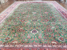 9' X 12' Handmade Oriental Floral Allover Afshan Wool Rug Hand Knotted Green Red - Jewel Rugs