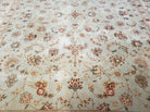 8' X 10' Vintage Handmade Oriental Floral Wool Rug Silk Accent Taupe Green Nice - Jewel Rugs