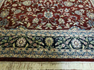 8' X 10' Handmade India Agra Larastan Wool Rug Floral Hand Knotted Red Beauty - Jewel Rugs