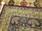 9' X 12' One-Of-A-Kind Hand-Knotted Indian Wool Rug Floral Agra Vegetable Dyes - Jewel Rugs