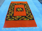 4' x 7' Vintage Folk Art Latin American Mexican Blanket Weaving Wool Kilim Rug - Jewel Rugs