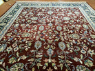 8' X 10' Handmade India Agra Larastan Wool Rug Floral Hand Knotted Red Beauty - Jewel Rugs