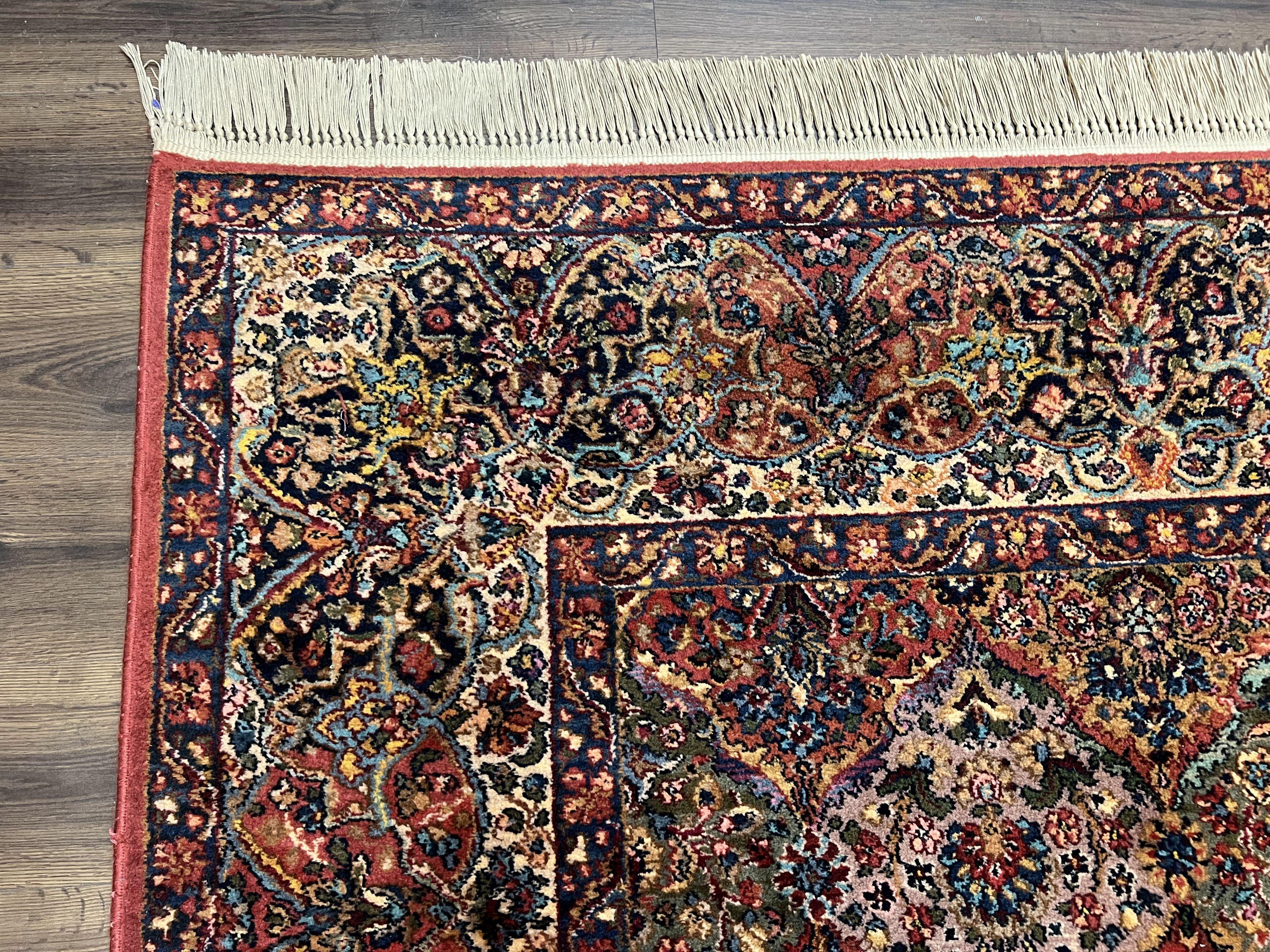 Karastan Multicolor Panel Kirman Rug #717, Wool Karastan Rug 8' 8" x 12', Vintage Multipanel Kirman, Original Karastan Collection 700 Series - Jewel Rugs