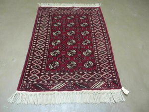 3' X 5' Vintage Handmade Pakistan Bokhara Turkoman Balouch Wool Rug - Jewel Rugs