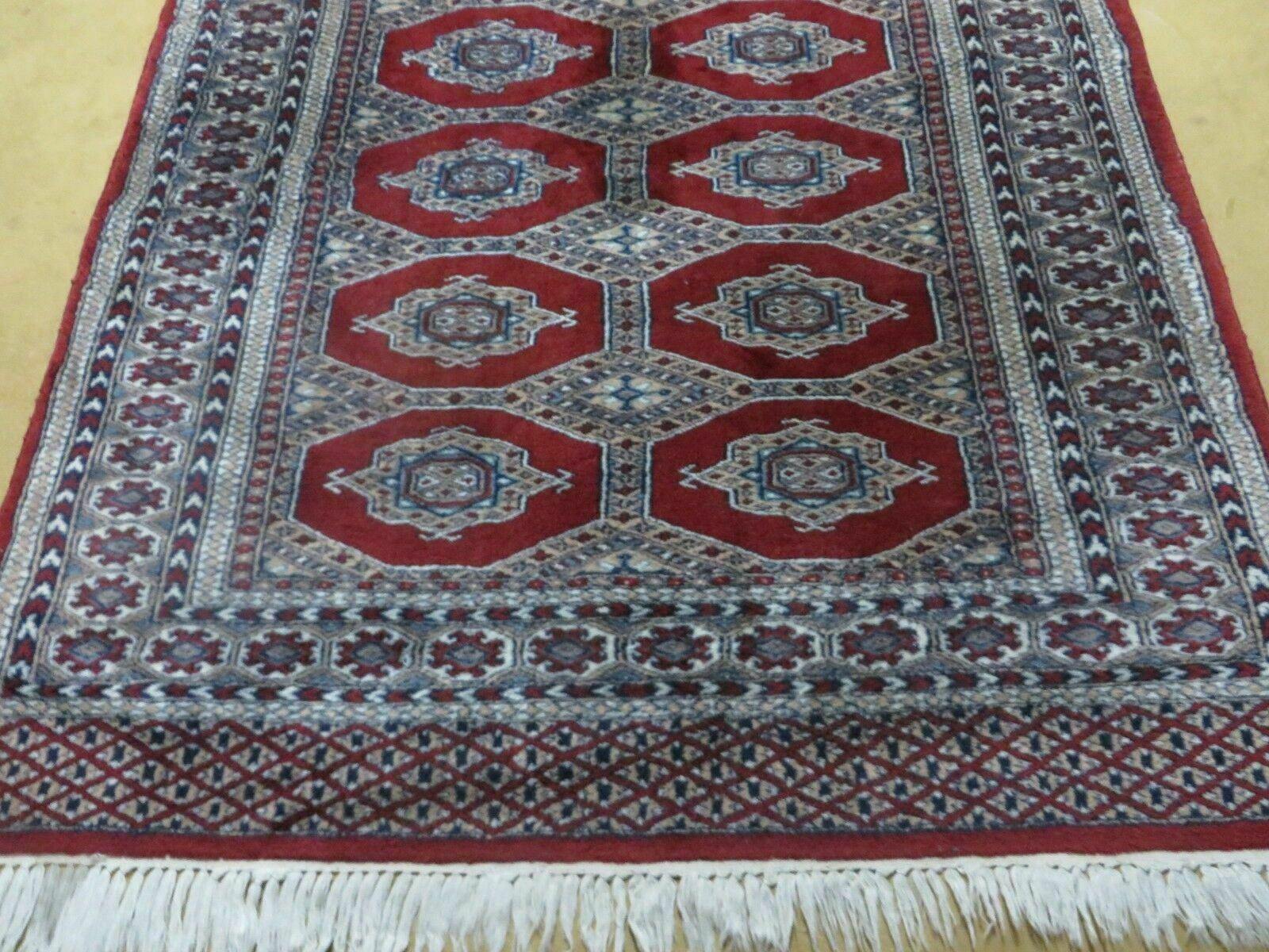 4' X 6' Vintage Handmade Pakistan Turkoman Bokhara Fine Woven Wool Rug Nice - Jewel Rugs