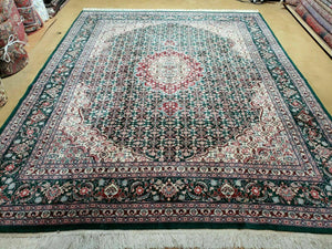 8' X 10' Vintage Fine Handmade India Jaipur Wool Rug Hand knotted Carpet Red - Jewel Rugs