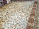 12' X 15' Antique Handmade Indo Larastan Birds Peacocks Animal Pictorial Wool Rug Oriental Carpet Oatmeal Color - Jewel Rugs