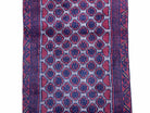 2' 7" X 4' 6" Vintage Handmade Tribal Wool Rug Balouchi Rug Afghan Rug Red Blue - Jewel Rugs