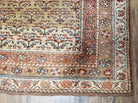 3' 2" X 6' 11" Antique Handmade Wool India Oriental Short Runner Rug Camel Hair - Jewel Rugs