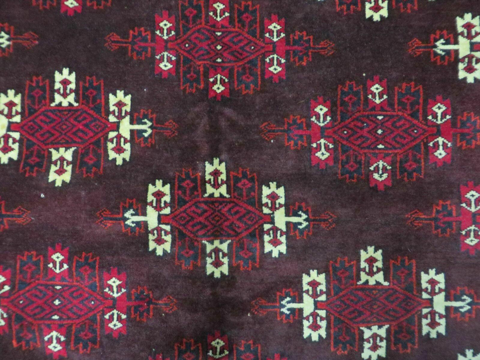 7' X 10' Antique Handmade Yamud Turkoman Wool Rug Excellent - Jewel Rugs