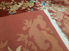 9' X 11' Handmade Art Deco Chinese Wool Rug Nichols Fete Carpet Rusted Brown Red - Jewel Rugs