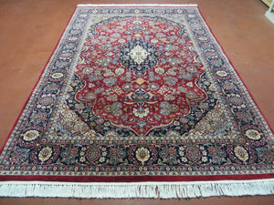 6' X 9' Vintage Fine Handmade India Floral Oriental Wool Rug Carpet Red Nice - Jewel Rugs