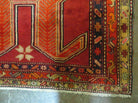 4' 10" X 11' Antique Handmade Turkish Kazak Wool Rug SHIELD Hand Knotted Red - Jewel Rugs