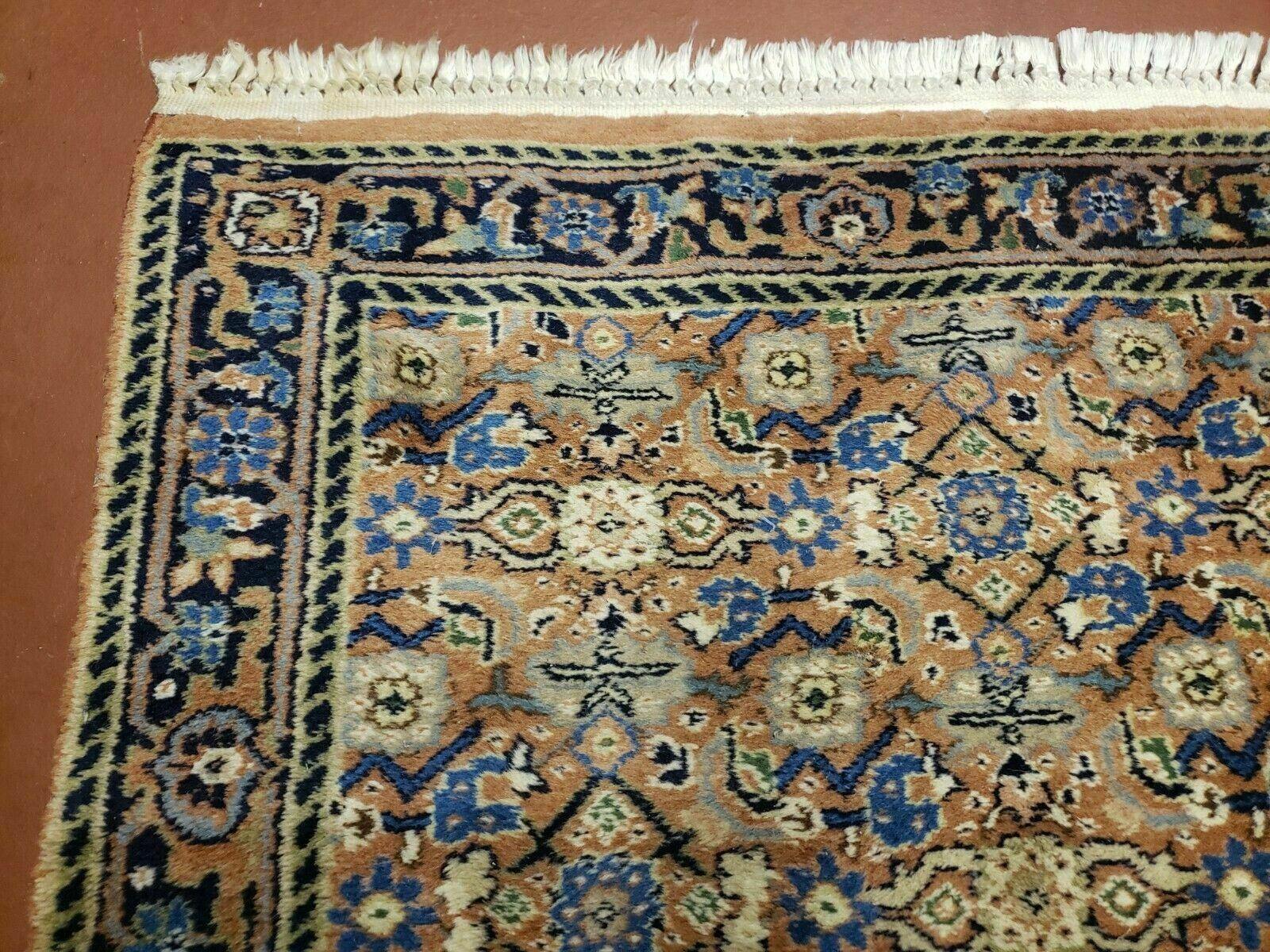 2' 7" X 10' Vintage Handmade India Floral Oriental Wool Rug Veg Dye Runner Nice - Jewel Rugs