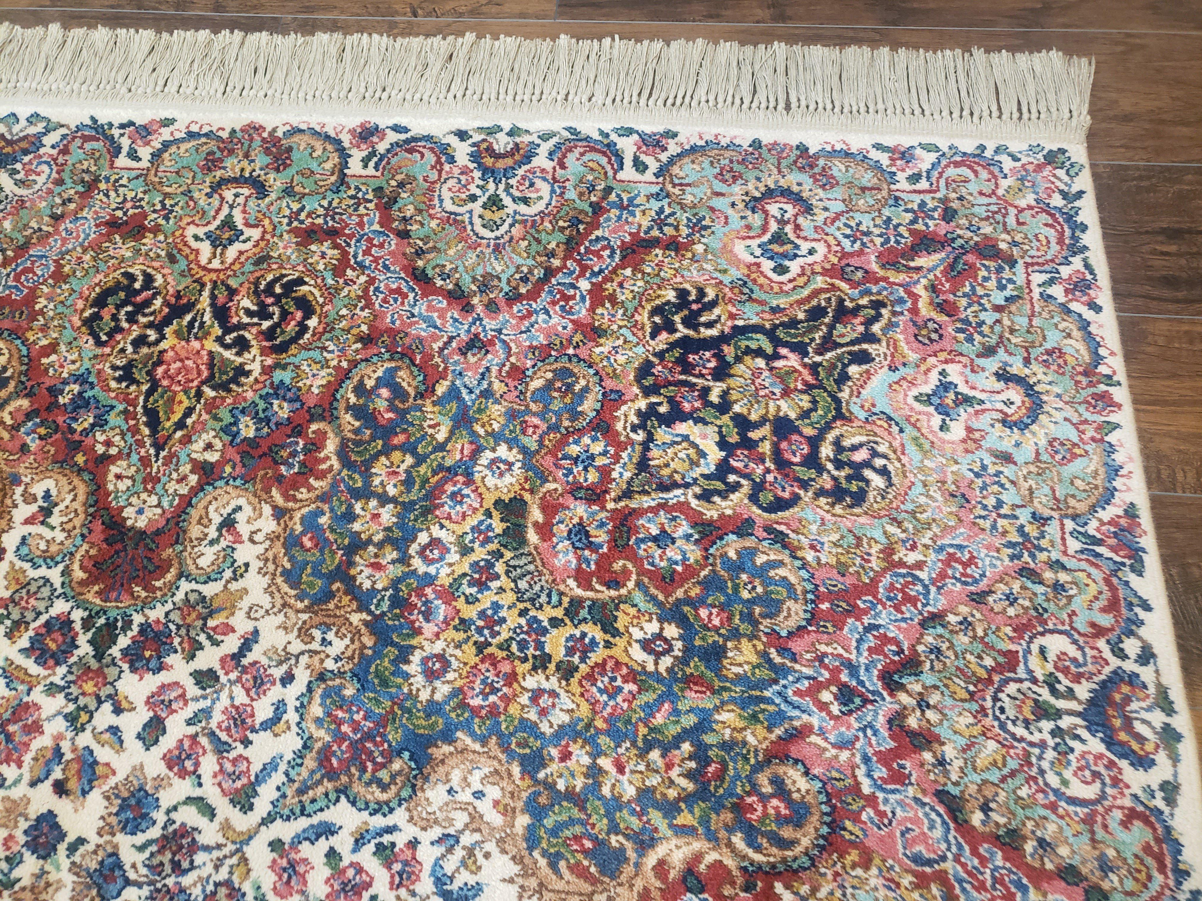 10x14 Karastan Kirman Rug, Karastan Floral Kirman 742, Wool Karastan Carpet, 10 x 14 Vintage Area Rug USA, Original Collection 700 Series - Jewel Rugs