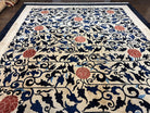 10x14 Chinese Peking Rug, Allover Pattern, Beige Black Blue Red, Handmade Hand Knotted Vintage 1940s Antique Living Room Chinese Carpet Nice - Jewel Rugs