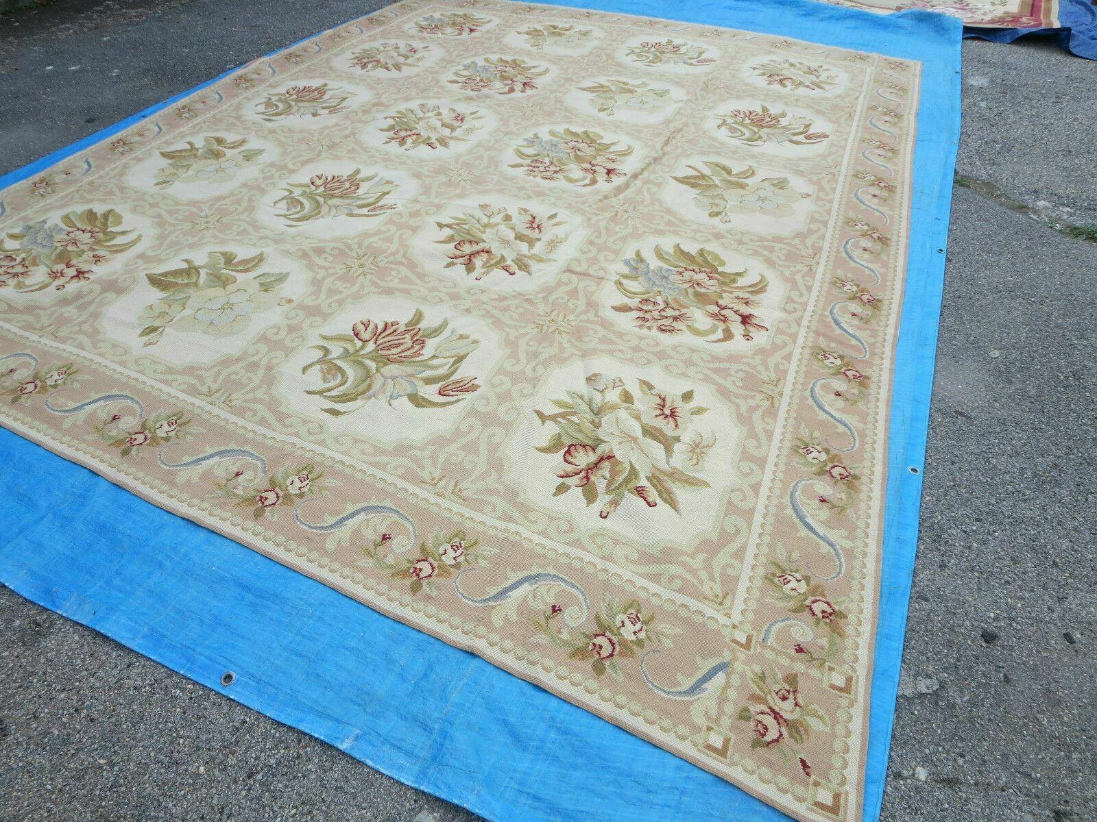 9' X 12' Handmade French Aubusson Savonnerie Design Needlepoint Rug - Jewel Rugs