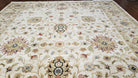 9' X 12' Vintage Handmade Wool Rug Carpet Indo Mahal Oushak Ivory Nice - Jewel Rugs