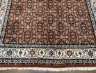 Indo Bidjar Rug 8x10, Indo Persian Bijar Carpet 8 x 10 ft, Herati Allover Floral, Red and Ivory, Wool Hand Knotted Vintage Oriental Rug Nice - Jewel Rugs