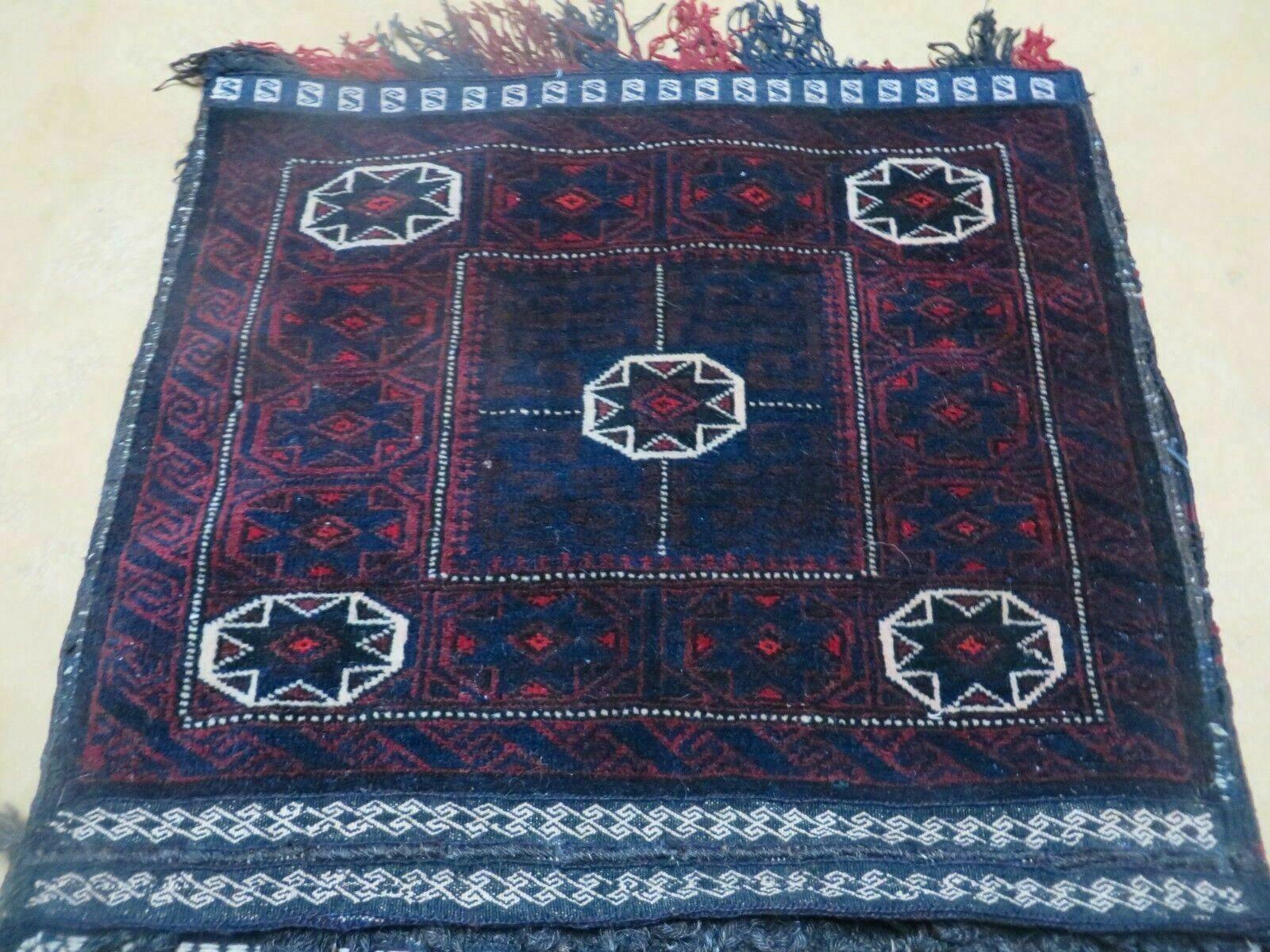 26" X 53" Antique Handmade Pakistan Balouchi Tribal Wool Rug Double Saddlebag Tobreh - Jewel Rugs