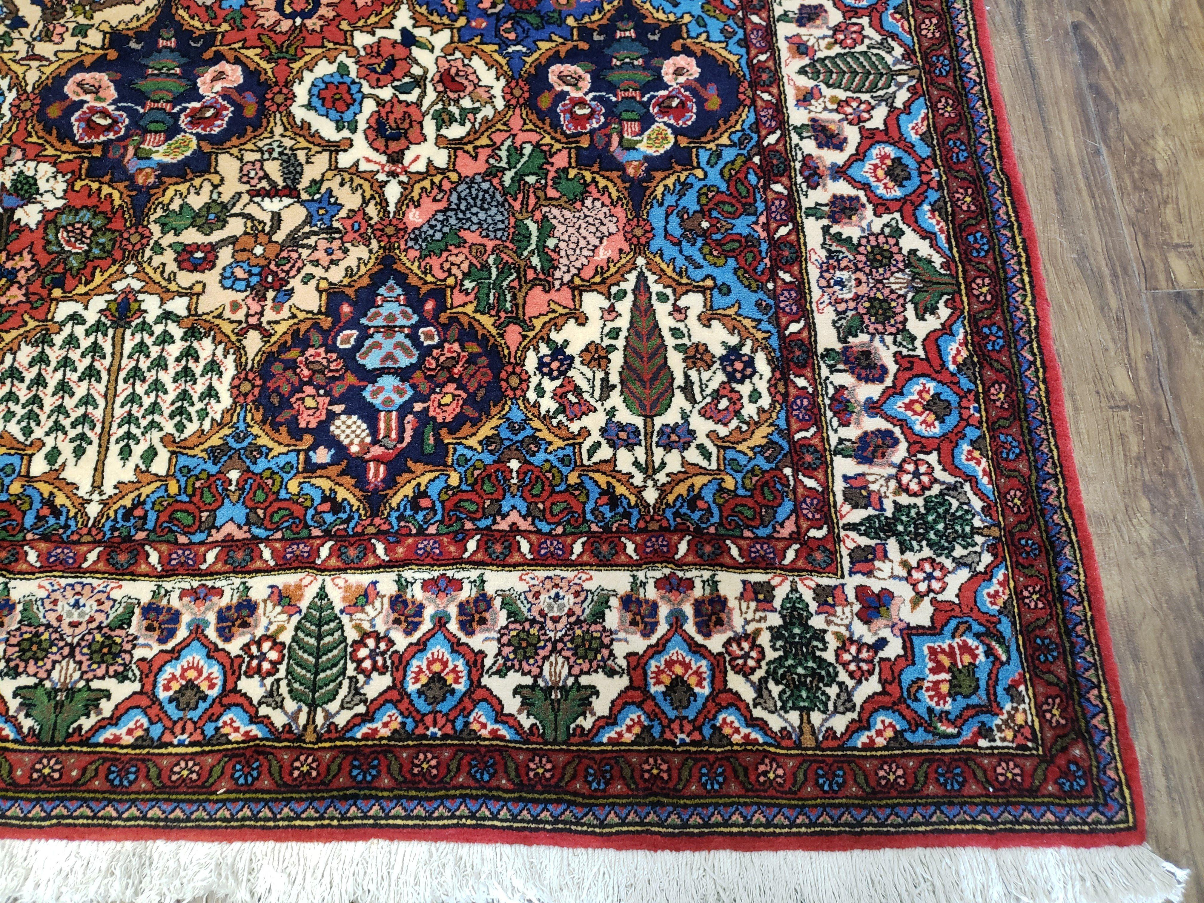 Semi Antique Persian Bakhtiari Rug, Wool, Hand-Knotted, 5'4" x 8' - Jewel Rugs