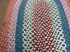 3' X 5' Vintage Handmade American Braided Wool Rug Oval Pink Blue Nice - Jewel Rugs