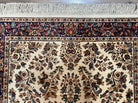 Karastan Rug 4.3 x 6, Karastan Ivory Sarouk #760 Wool Carpet, Vintage Original Collection 700 Series Discontinued, Floral Oriental Rug, Nice - Jewel Rugs