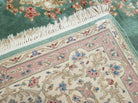 11' X 12' Handmade India Royal Kirman Wool Rug Hand Knotted Carpet Square Green - Jewel Rugs