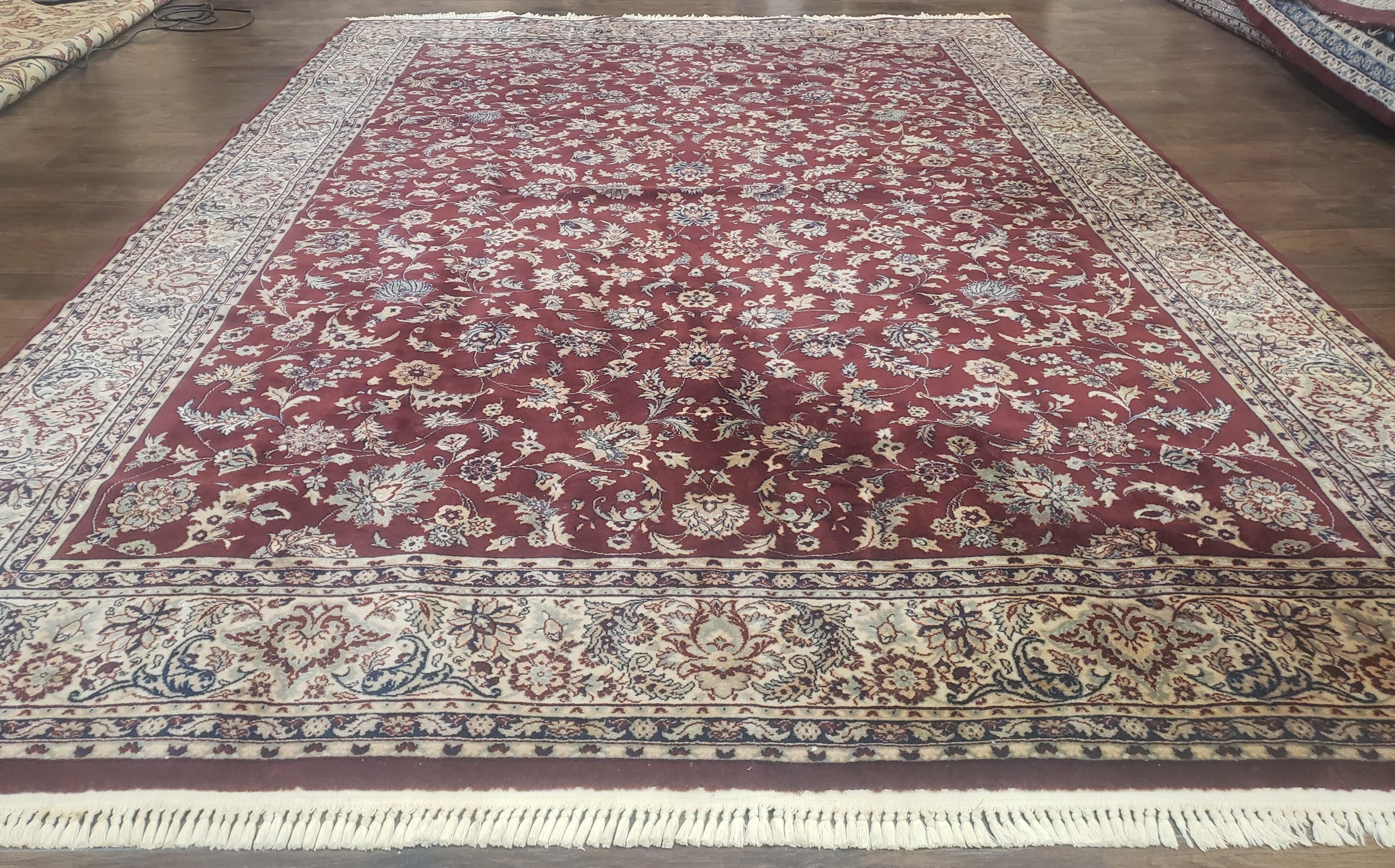 Vintage Karastan Rug 8'2" x 11'6", Kara Shah Karastan Carpet, Karastan Wool Rugs, Red Floral Traditional Discontinued Karastan Area Rug Nice - Jewel Rugs