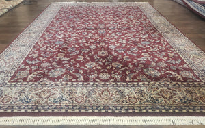 Vintage Karastan Rug 8'2" x 11'6", Kara Shah Karastan Carpet, Karastan Wool Rugs, Red Floral Traditional Discontinued Karastan Area Rug Nice - Jewel Rugs