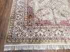 Vintage Indo Kashmir Area Rug 5x7, Ivory Kashmiri Silk Indian Carpet, Hand-Knotted Medallion Rug, 5 x 7 Foyer Room Rug, Traditional Rug - Jewel Rugs