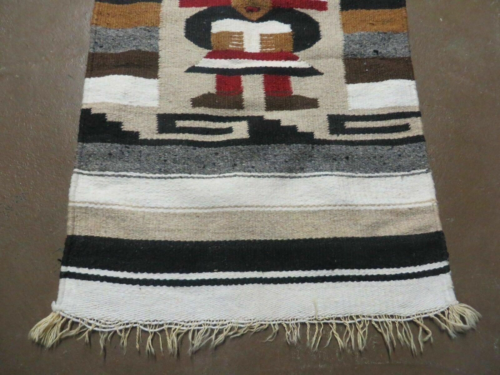 2' X 3' Latin American Mexican Wool RUG Blanket Textile Nice - Jewel Rugs