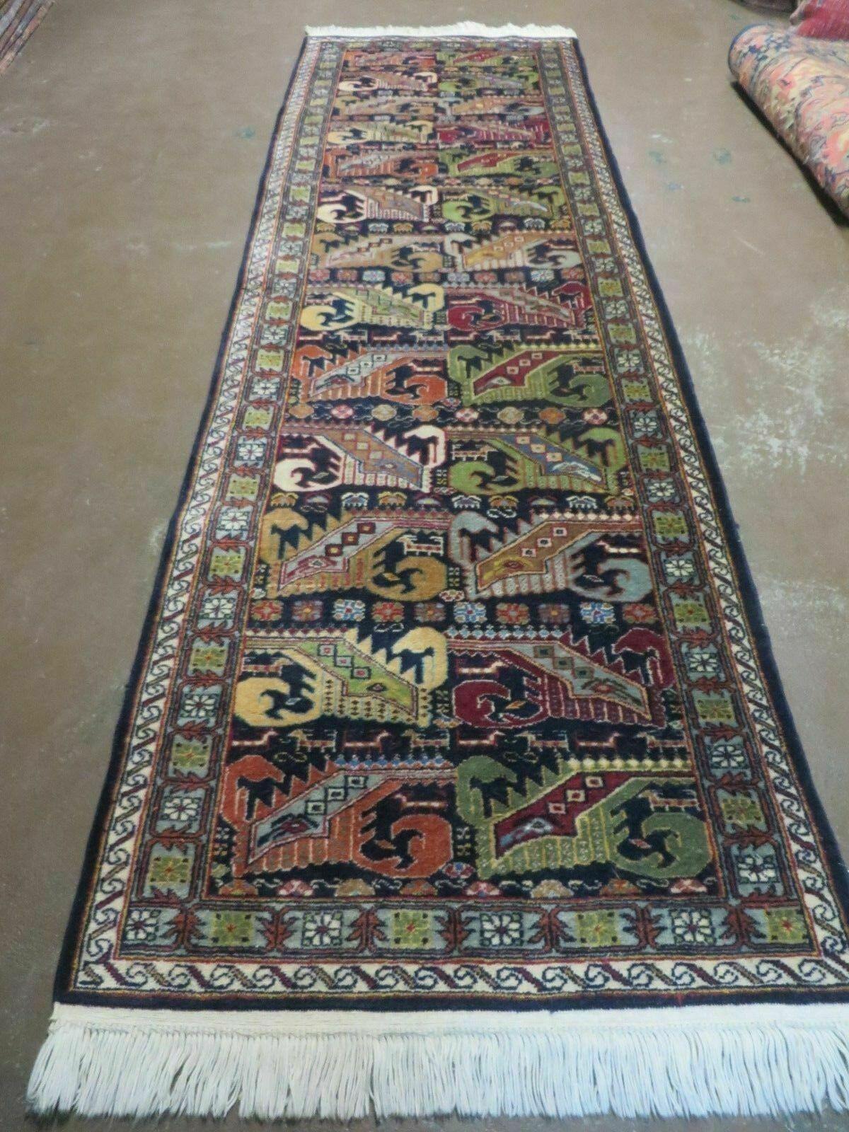 2' 10" X 9' Vintage Handmade Turkish Wool Runner Rug Nice - Jewel Rugs