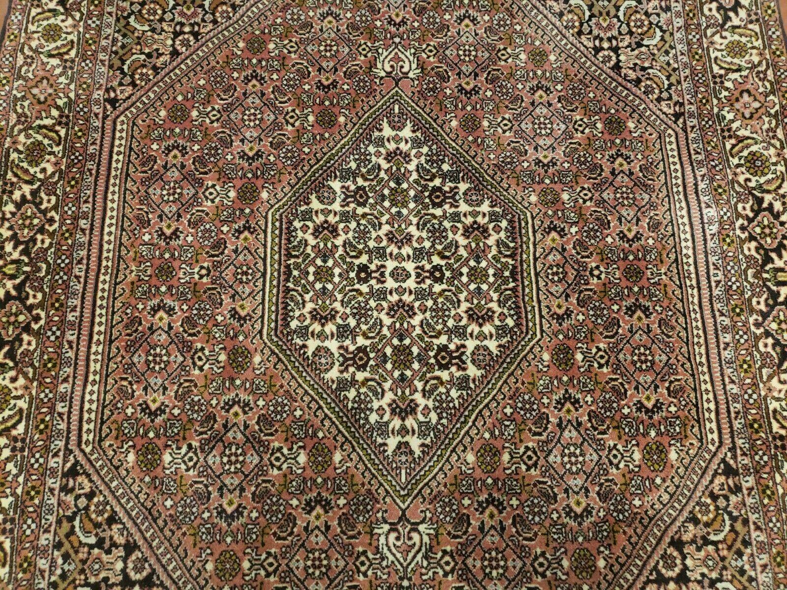 4' X 6' Vintage Fine Handmade India Allover Geometric Oriental Wool Rug Organic - Jewel Rugs