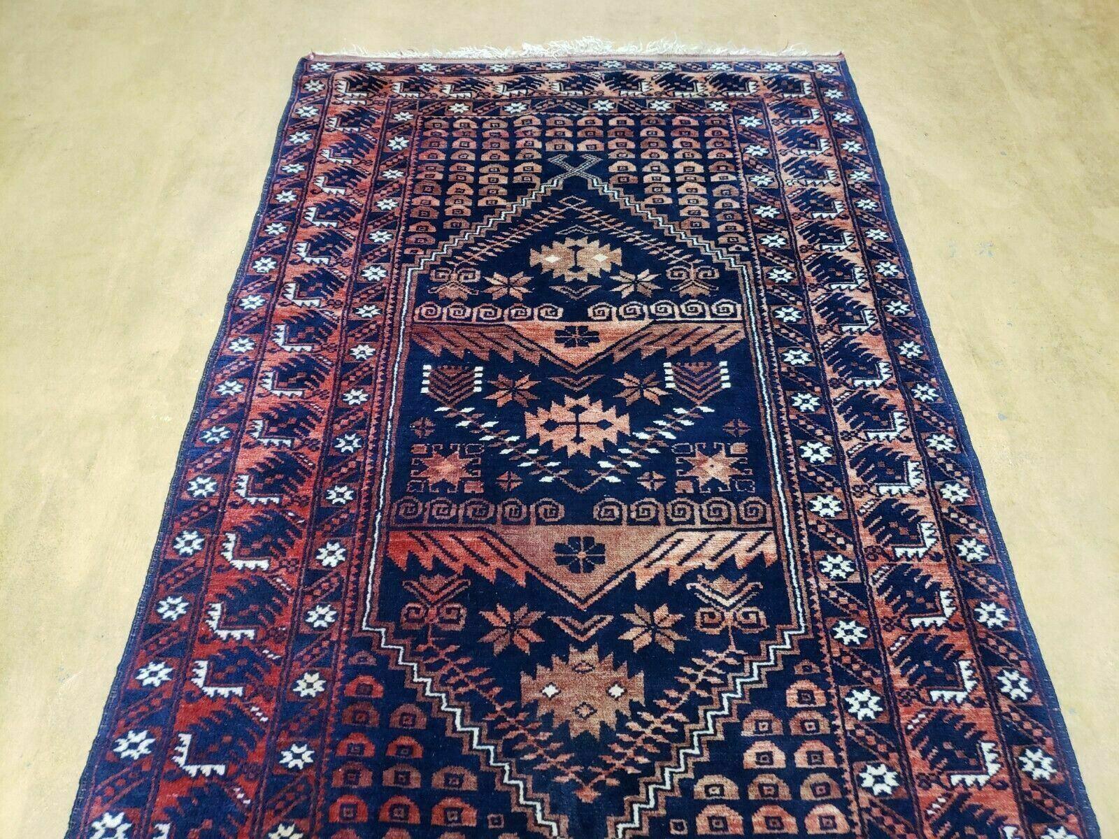 3' 4" X 5' 6" Vintage Handmade Pakistan Balouchi Balouch Tribal Wool Rug Nice - Jewel Rugs